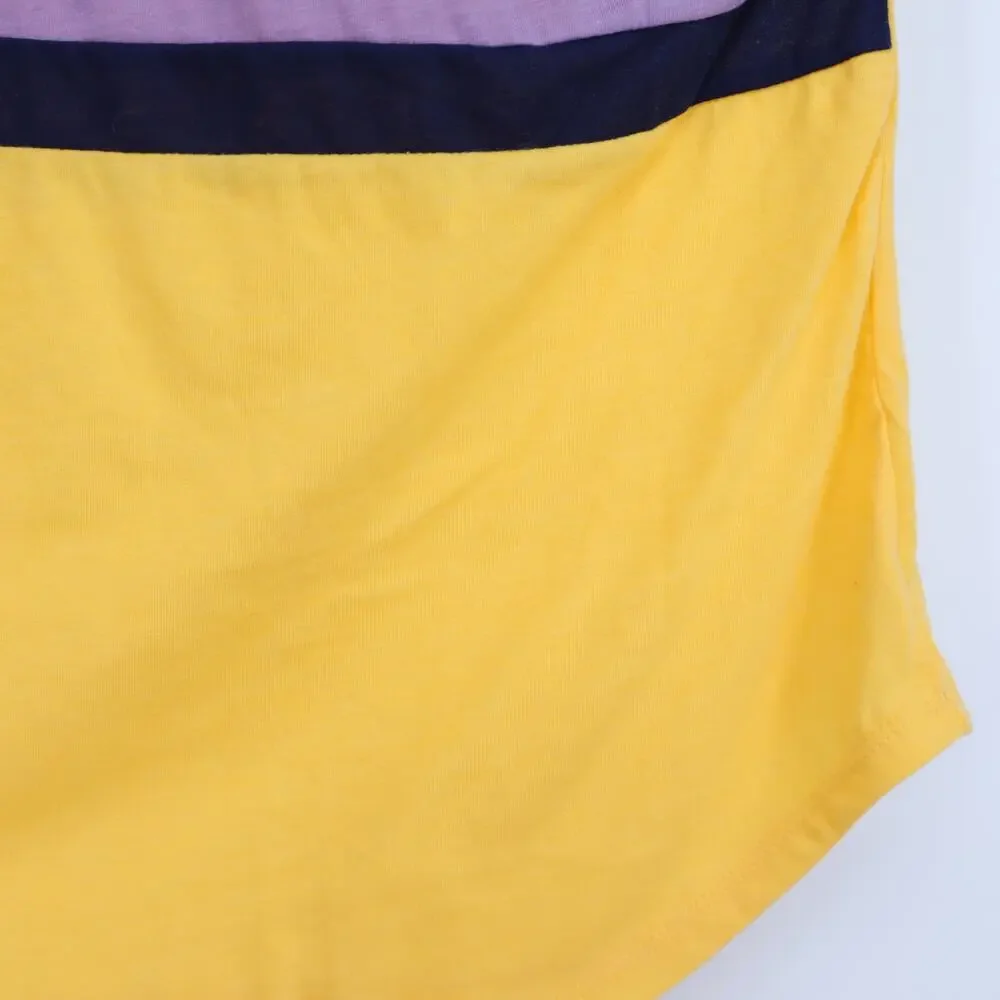 CAMP COLLECTION X FREE PEOPLE One Shoulder Stripe Tee Yellow Tank Women's S